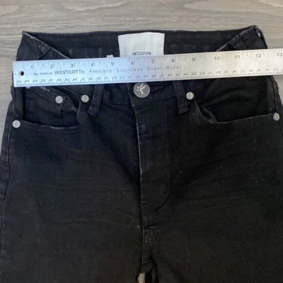 ONE TEASPOON Freebirds Ii High Waist Stretch Black 2 knee-rips Fit Leg R 26 US4 - Picture 7 of 16